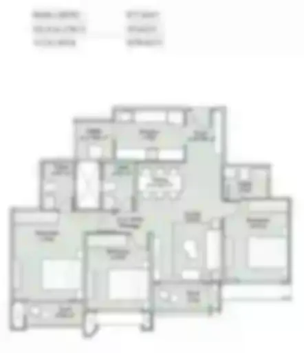 3 BHK 862 sq ft floor plan — Garden Trails